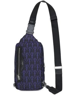Amiri Ma Logo Monogram-Pattern Shoulder Bag - Blue