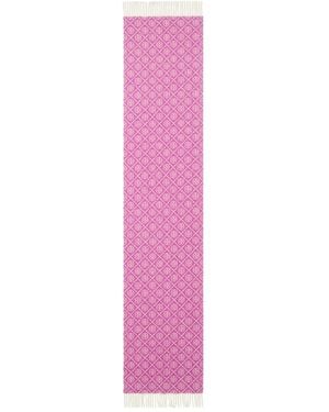 Tory Burch T-Monogram Fringed Scarf - Pink