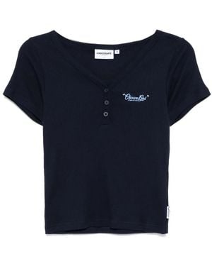 Chocoolate Logo-Embroidered T-Shirt - Blue