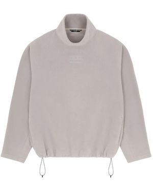 MM6 MAISON MARGIELA X SALOMON Drawstring Fleece Long-Sleeved T-Shirt - Grey