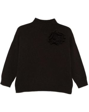 Vanisé Embroidered High-Neck Jumper - Black