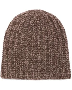 Liska Chunky-Knit Cashmere Beanie Hat - Brown