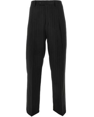 MARSĒM Pinstripe Trousers - Black