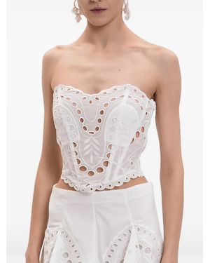 Charo Ruiz Kai Broderie-Anglaise Corset Top - White