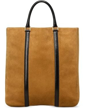 Ami Paris Paris Paris North South ハンドバッグ - ブラウン