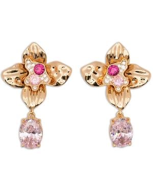 Self-Portrait Pendientes Con Colgante Con Cristales - Blanco