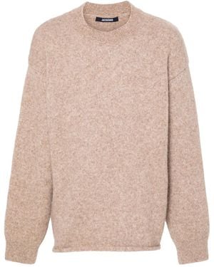 Jacquemus Pullover Mit Intarsien-Logo - Natur