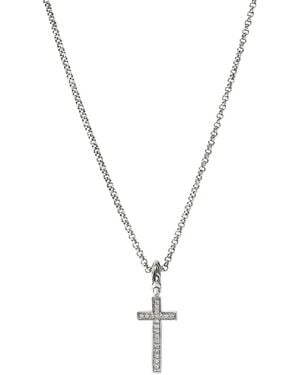 John Hardy Collar Jh Essential Cross En Plata De Ley Con Diamantes - Metálico