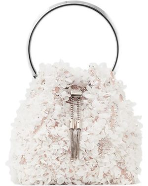 Jimmy Choo Bon Bon Bucket Bag - White