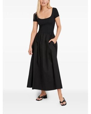 MARCELLA Sierra Short-Sleeve Midi Dress - Black