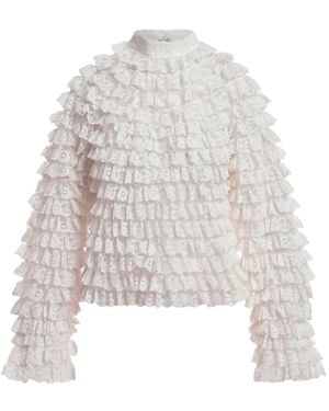 Essentiel Antwerp Kashvi Ruffled Lace Blouse - White