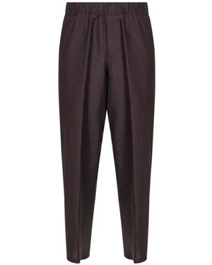 Costumein Elasticated Tapered Trousers - Purple