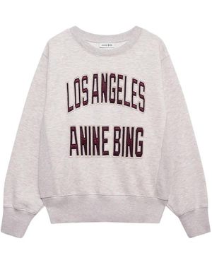 Anine Bing Embroidered Crew-Neck Sweatshirt - White