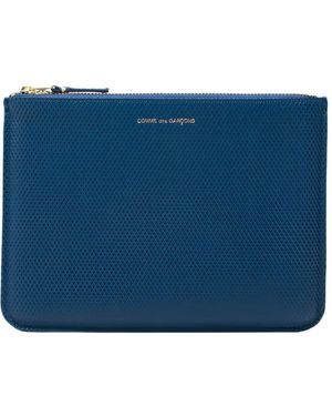 Comme des Garçons Textured Zip Wallet - Blue