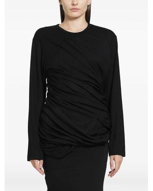 Junya Watanabe Draped Long-Sleeve T-Shirt - Black