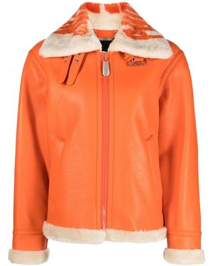 Philipp Plein Veste Aviateur En Cuir Artificiel - Orange