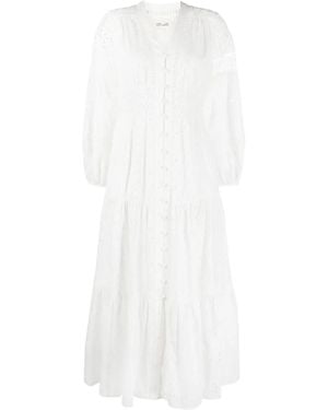Diane von Furstenberg Point D'Esprit Open -Knit Midi Dress - White