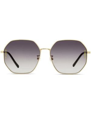 MCM 165Slb Square-Frame Visetos-Print Sunglasses - Metallic
