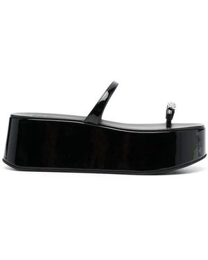 Giuseppe Zanotti ビジュートリム プラットフォームサンダル - ブラック