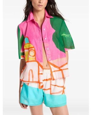 Michael Kors Camicia St Tropez Con Stampa Grafica - Rosa