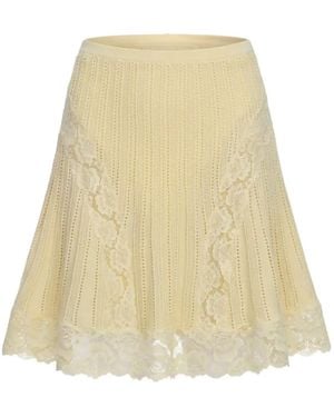 Self-Portrait Lace Skirt - Natural