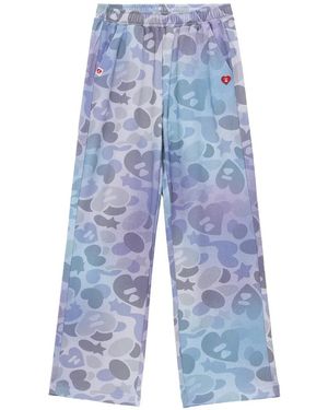 AAPE BY A BATHING AP Camo-Print Track Trousers - Blue