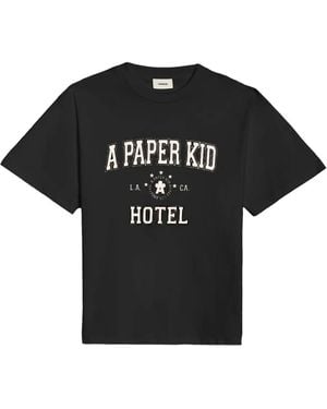 A PAPER KID Graphic-Print T-Shirt - Black