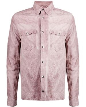 Giorgio Brato Distressed-Effect Leather Jacket - Pink