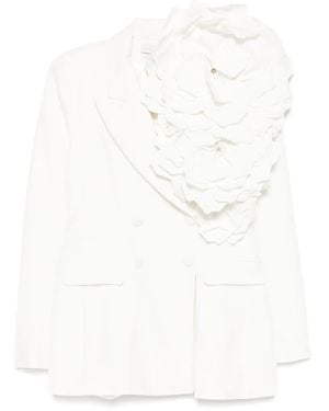 Saiid Kobeisy Blazer mit Blumen-Applikationen - Weiß