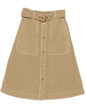 Moncler Belted Midi Skirt - Natural