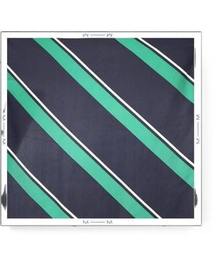 Max Mara Striped Silk Scarf - Blue