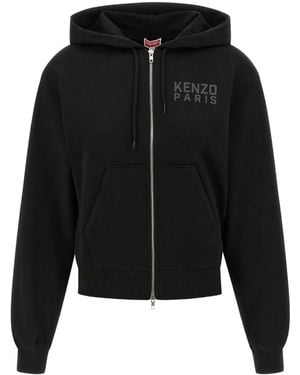 KENZO Happy Tiger Zip-Up Hoodie - Black