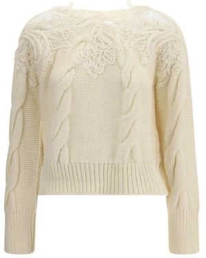 Ermanno Scervino Jersey con encaje incorporado - Blanco