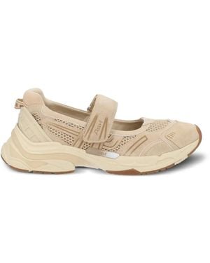 Ash Touch-Strap Mesh Trainers - Natural