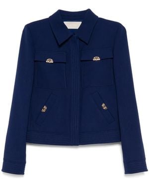Elie Saab Jacke aus Krepp - Blau