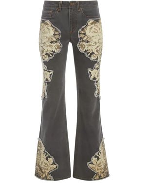 Guess Printed Flared Jeans - Gray