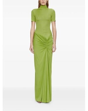 Christopher Esber Fusion Ruched Tee High Neckline Dress - Green
