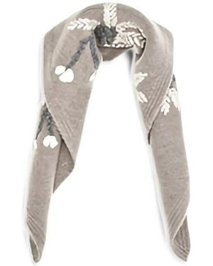 P.A.R.O.S.H. Bufanda Wallaby De Punto Con Motivo Floral - Blanco
