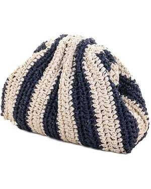 Maria La Rosa Pochette En Crochet À Rayures - Bleu