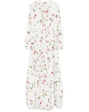 Giambattista Valli フローラル マキシドレス - ホワイト