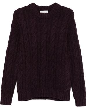 Eric Bompard Pullover mit Zopfmuster - Blau