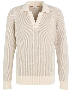 Tod's Ribbed V-Neck Jumper - White