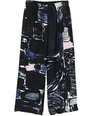 Daniela Gregis Palazzohose mit abstraktem Print - Blau