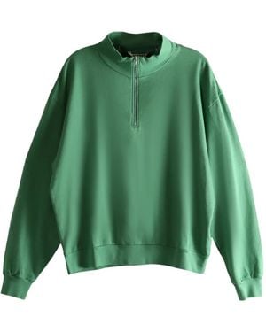 AURALEE Half-Zip Sweatshirt - Green
