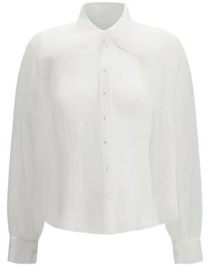 forte_forte Tulle Sash-Detail Shirt - White