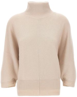 Hemisphere Batwing-Sleeve High-Neck Jumper - White