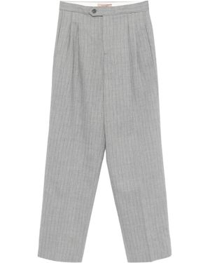 Twinset Pantaloni Gessati Con Piega - Grigio