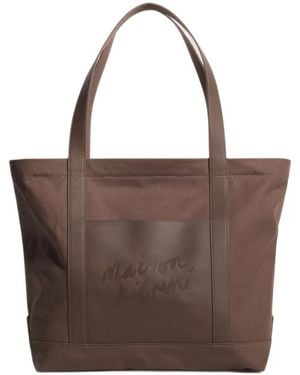 Maison Kitsuné Shopper Mit Logo-Prägung - Braun