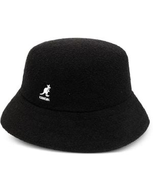 Kangol Logo-Embroidered Bucket Hat - Black