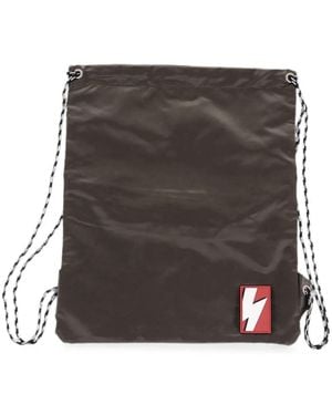 Neil Barrett Fair Isle Thunderbolt Backpack - Black
